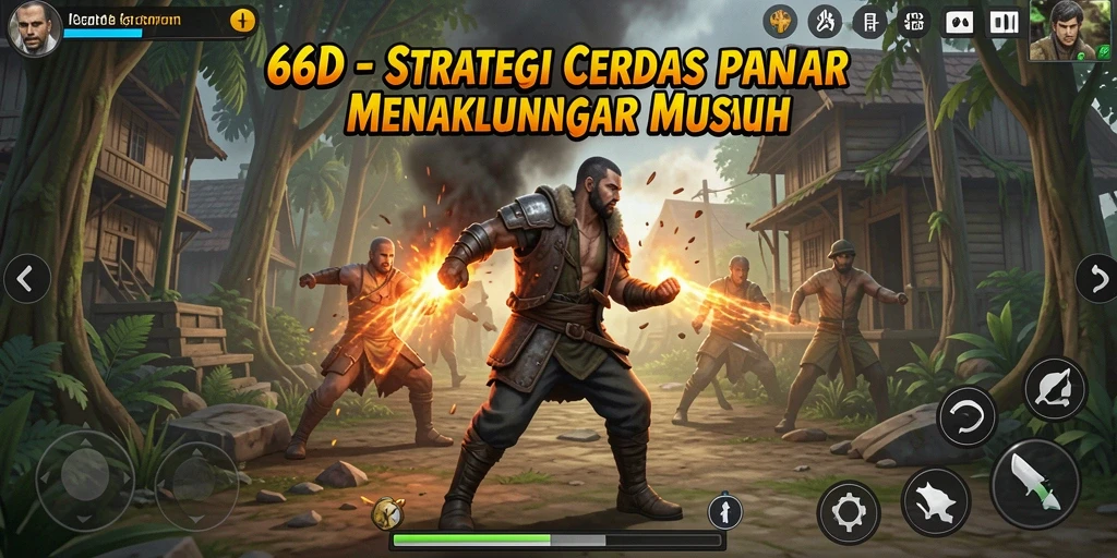 Screenshot menampilkan gameplay intens dari 66D dengan berbagai unit strategis.