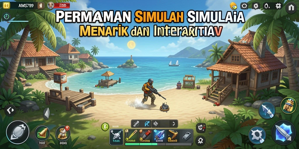Tampilan gameplay utama AMS789 yang menampilkan aksi simulasi yang seru.