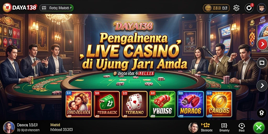 Screenshot gameplay Live Casino yang menampilkan suasana mendebarkan.