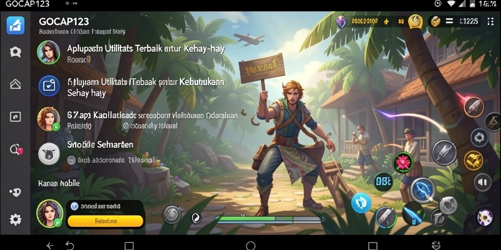 Tampilan GOCAP123 dengan fitur-fitur utilitas yang memudahkan pengguna.