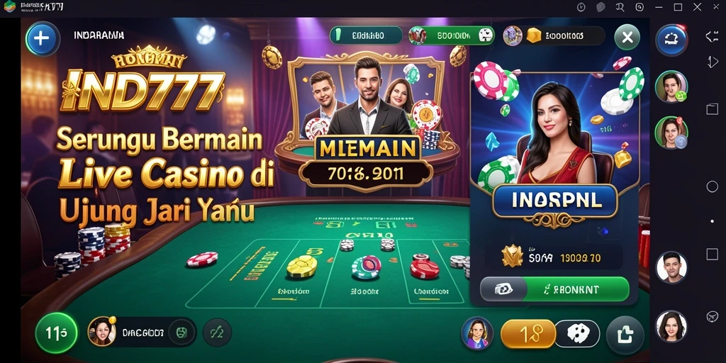 Screenshot IND777 menampilkan gameplay Live Casino yang seru dan interaktif.