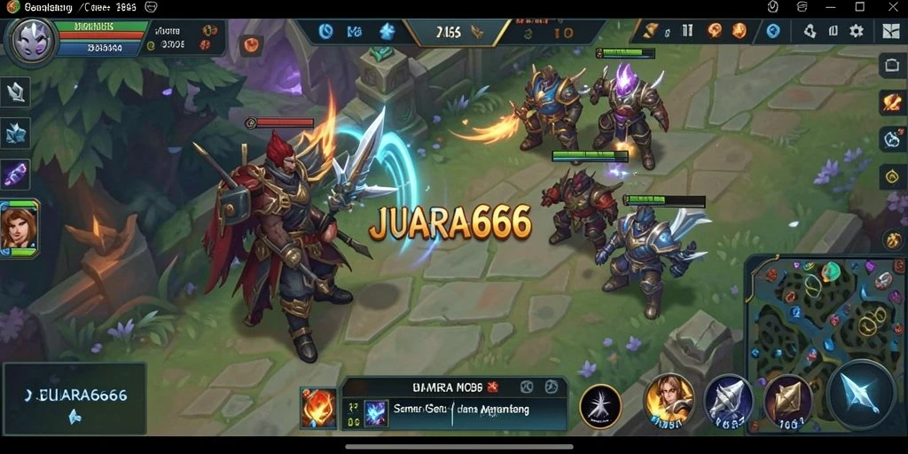 Tampilan gameplay seru di JUARA666 dalam aksi tim.
