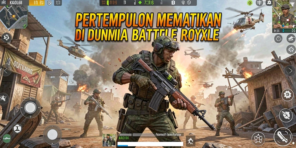 Tampilan gameplay Battle Royale yang mendebarkan di KAOL68.