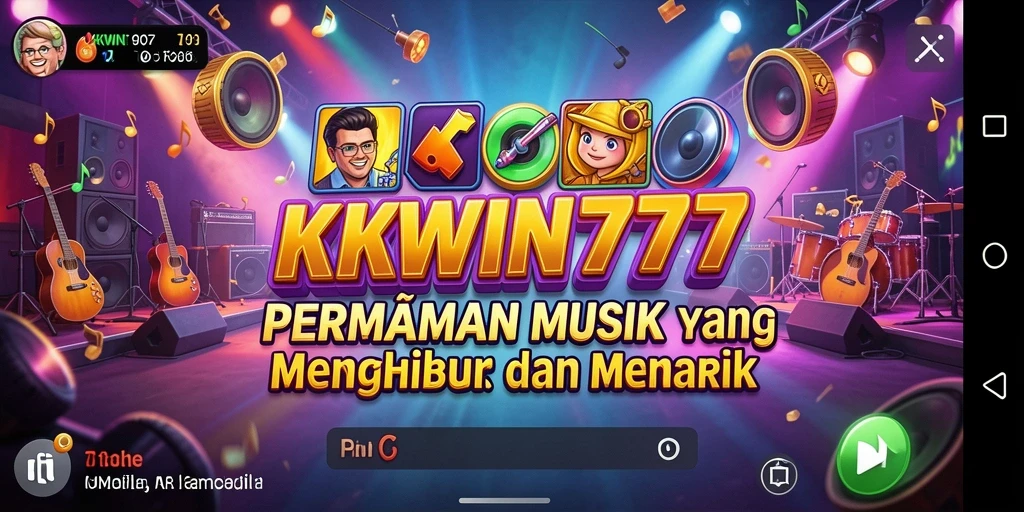 Screenshot utama KKWIN777 menampilkan gameplay yang seru dan interaktif dalam musik.