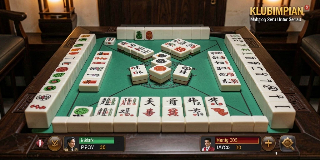 Screenshot KLUBIMPIAN menampilkan aksi seru permainan Mahjong.