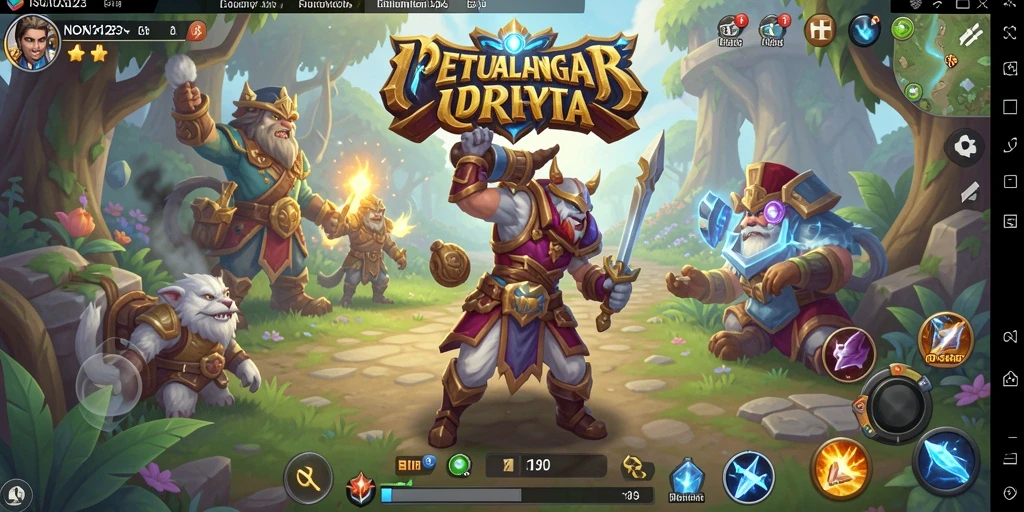 Tampilan gameplay NOX123 yang menampilkan pertarungan epik dan petualangan menarik.