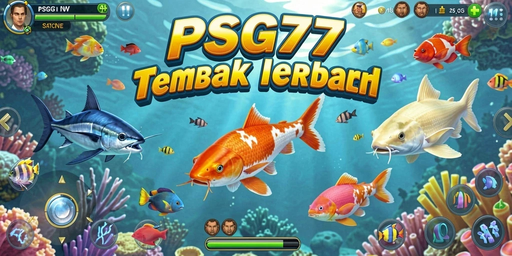 Screenshot gameplay PSG77 menampilkan aksi tembak ikan yang mendebarkan.