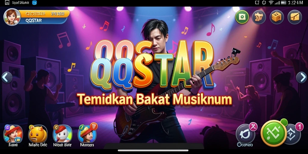 Gameplay QQSTAR yang seru dan interaktif dalam menjelajahi musik.