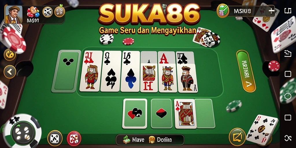 Tampilan gameplay menarik dari SUKA86 dengan kartu Domino.