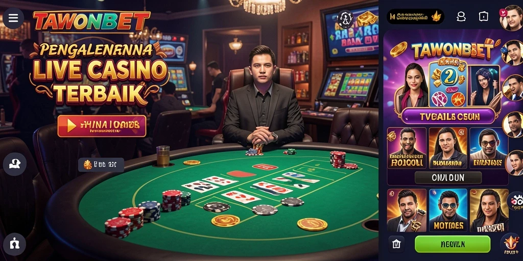 Tampilan gameplay langsung TAWONBET yang memukau dan interaktif.