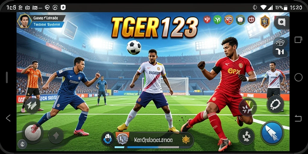 Screenshot TGER123 menampilkan aksi seru di lapangan olahraga.