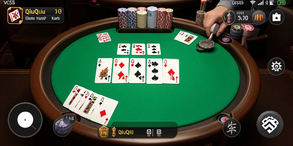 Screenshot gameplay VC55 yang penuh aksi QiuQiu.